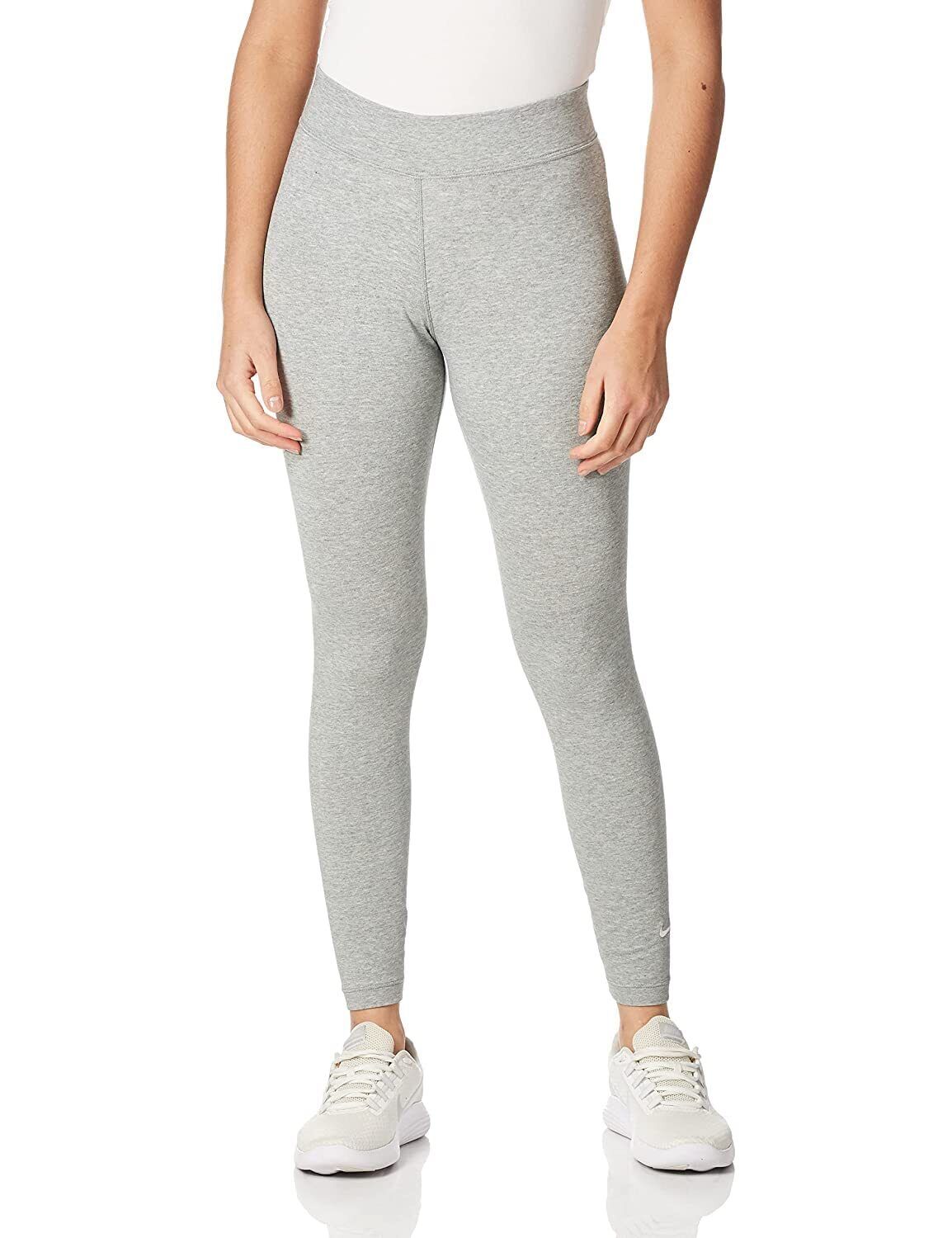 NIKE Women's W NSW Essntl Lggng 7/8 Lbr Mr Leggings M Dk Grey Heather/(White)