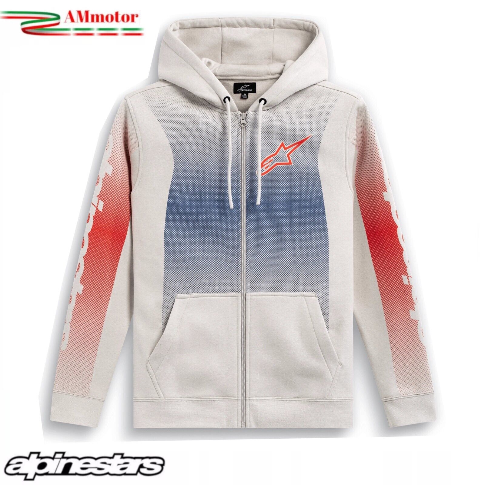 Felpa ALPINESTARS Arising Hoodie Con Cappuccio Zip Frontale Taglia L Moto