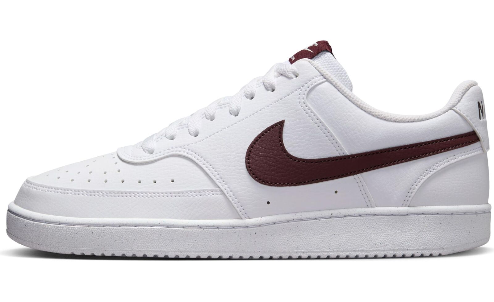 NIKE Men's Court Vision LO NN Laced Shoes 8 UK White Burgundy Crush