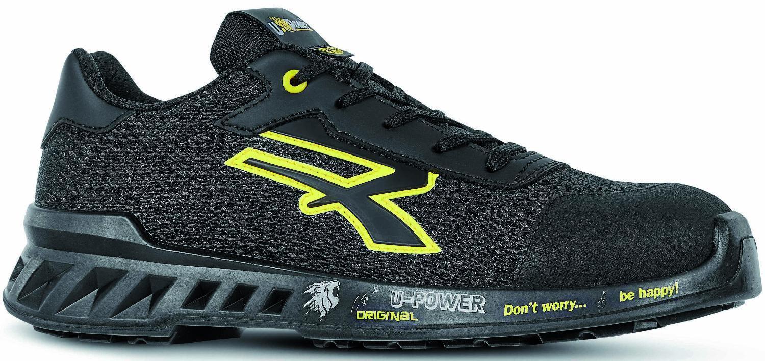 U-Power Scarpe Antinfortunistiche Basse Frank T.45 Nero e Giallo RV20036 S1P ESD