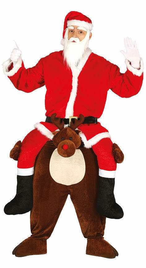 Babbo Natale Ride On Me Renna Porcellino Porta Divertente Costume Vestito Cervo