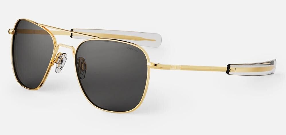 RANDOLPH OCCHIALI DA SOLE mod:AF055 SUN 55 GOLD 23K lente GREY  AR INTERNO