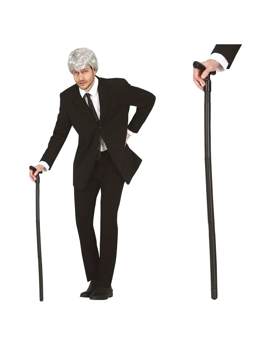 CARNEVALE HALLOWEEN BASTONE ANZIANO VECCHIO SMONTABILE 90 CM