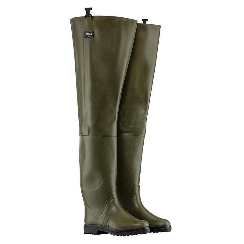 Aigle Tc Verde - Stivali Di Gomma Cosciali Verde - Taglia 46 Scarpe Uomo