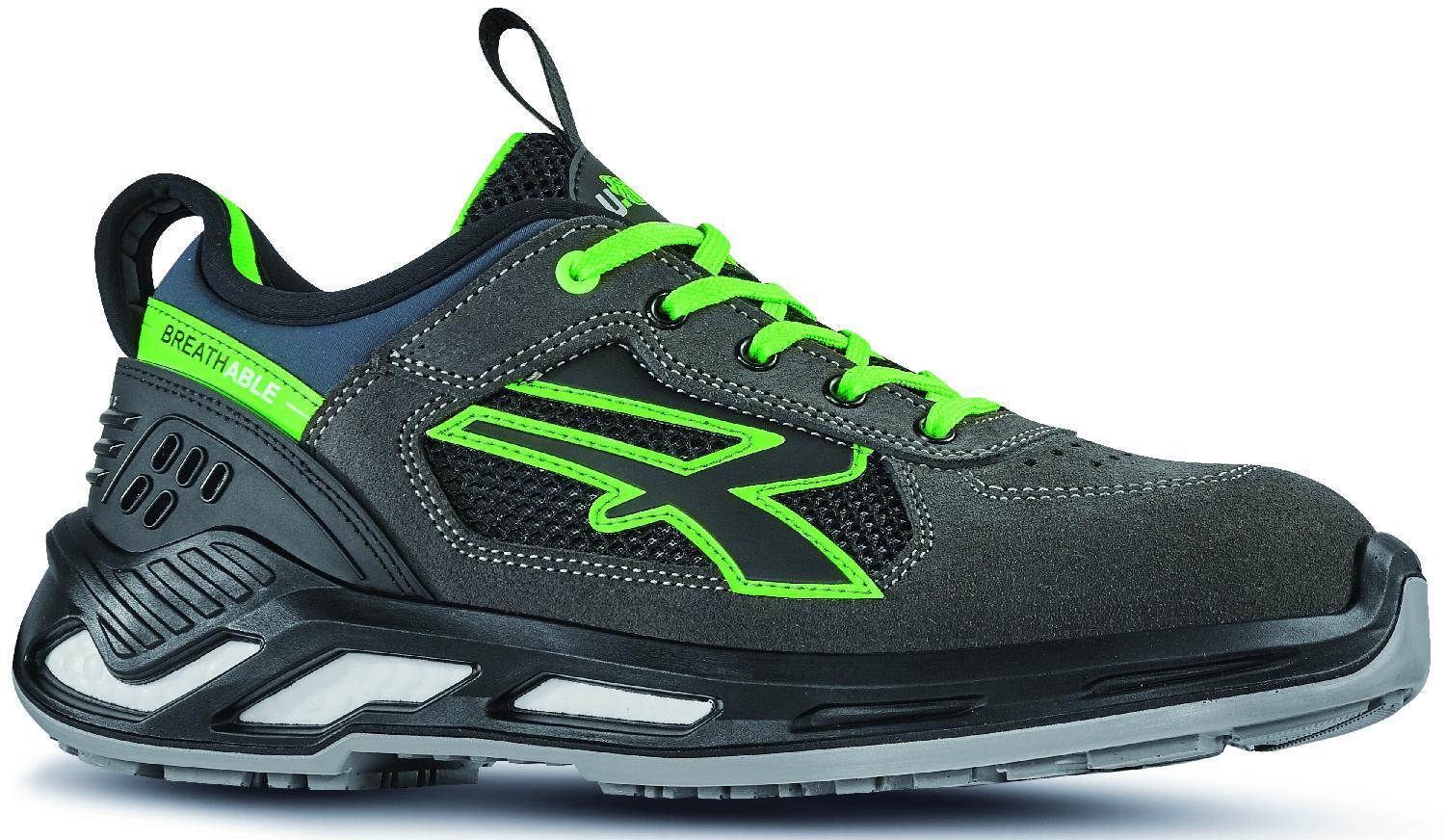 U-Power Scarpe Antinfortunistiche Basse Negan T.44 Nero e Verde RS 20026/44