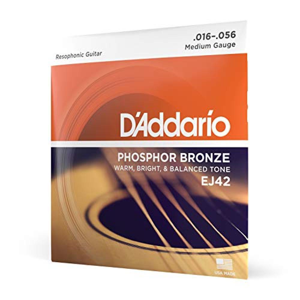 (TG. EJ42 Resophonic (16-56)) D'Addario EJ42 Set Corde Acustica EJ Phosphor BRZ
