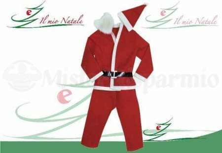 vestito babbo natale con barba, cintura, cappello adulto