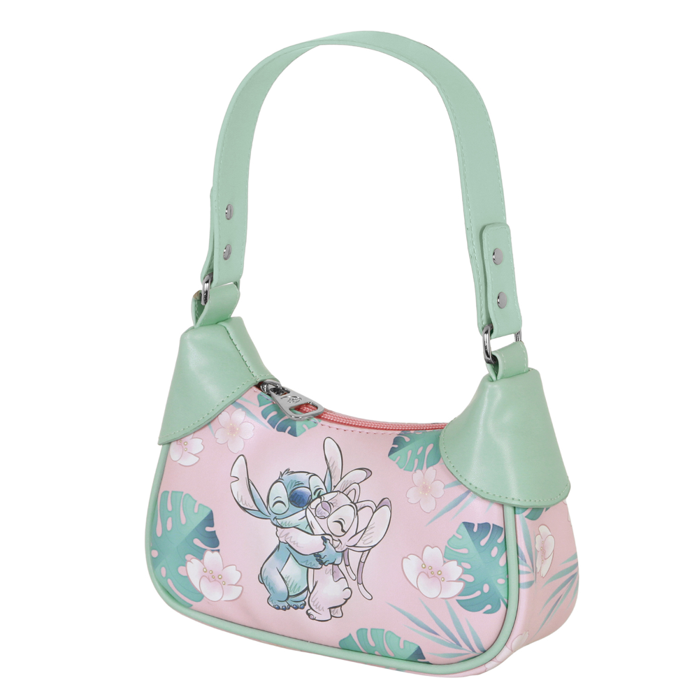 BORSA A SPALLA STITCH E ANGEL DISNEY BORSETTA A BAGUETTE 21 CM - 07624