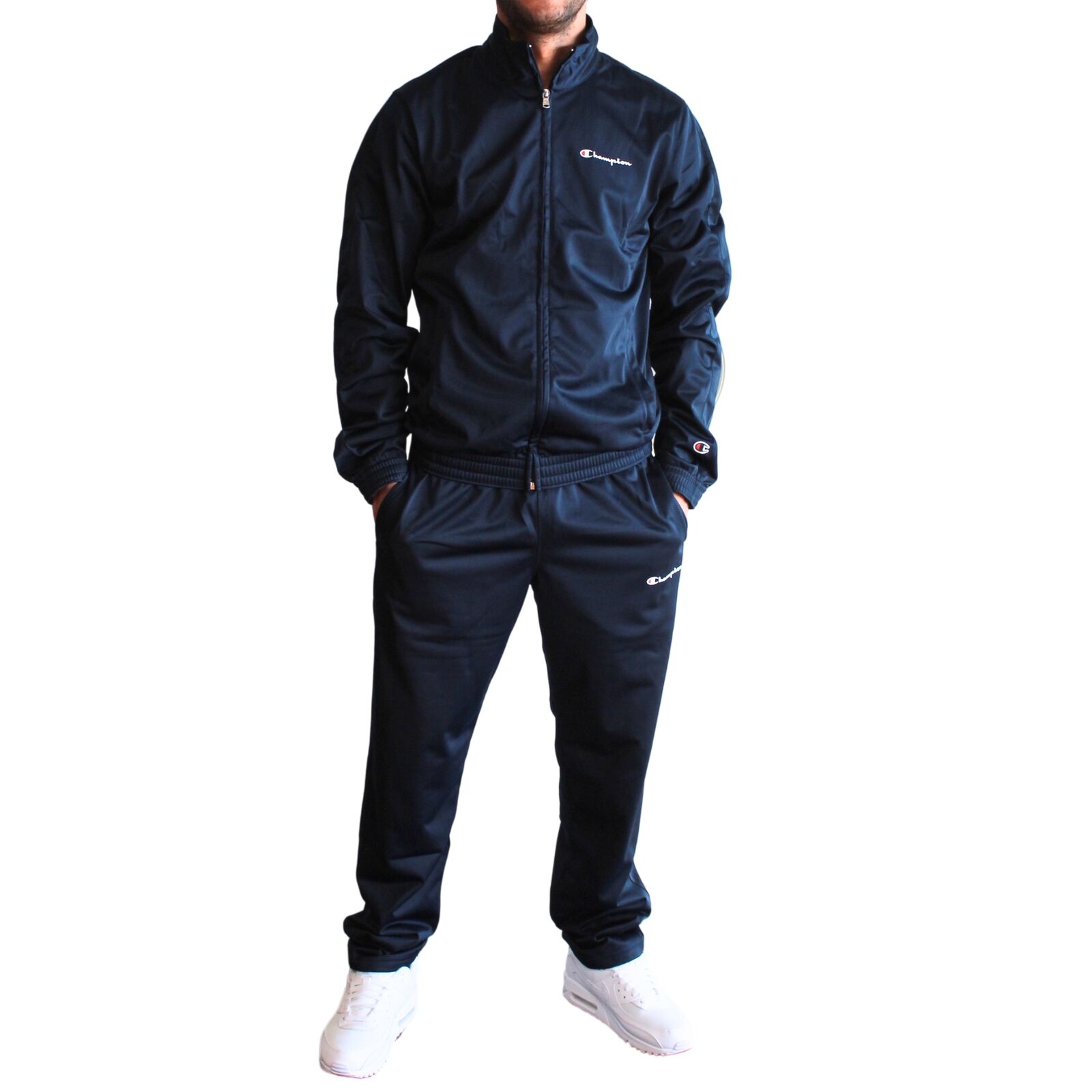 Champion Tuta da Uomo Acetata con Zip Small Logo Blu Taglia L Codice 220362-B...