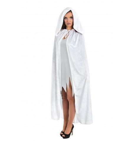 Mantello bianco lusso con cappuccio cm 182
