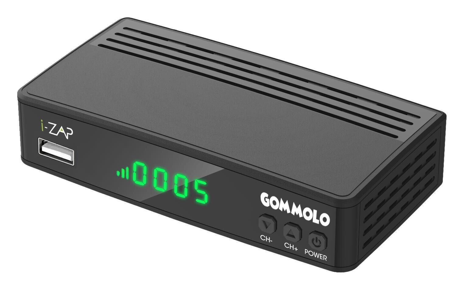 i-Zap Gommolo Decoder Digitale Terrestre DVB-T2 HD con Telecomando 2in1 + Guscio