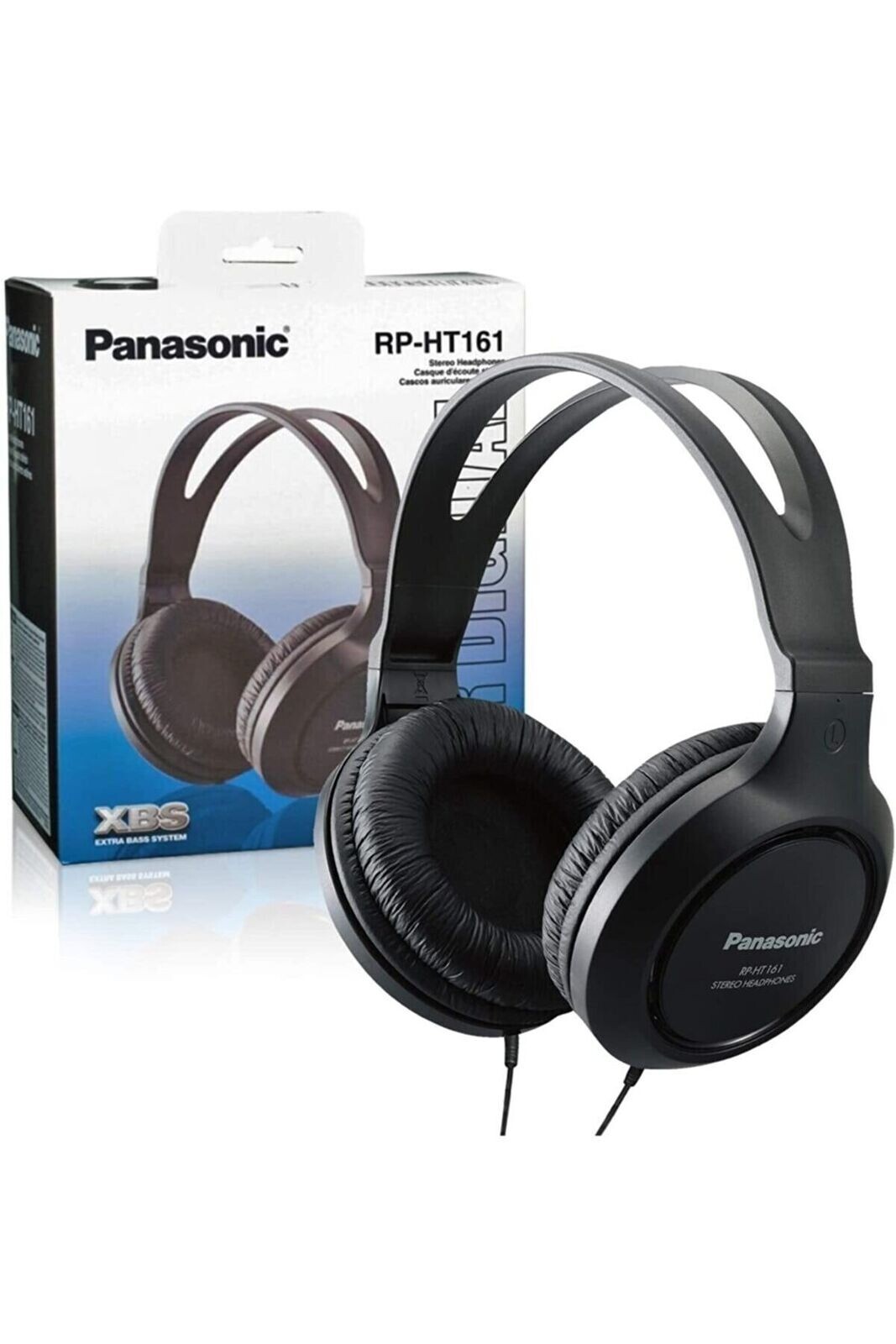 Cuffia stereo filo Panasonic Headphones RP-HT161 nero JACK 3.5