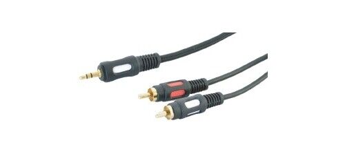 Nuova Video Suono Cavo Audio Jack 3.5 mm maschio / 2xRCA maschio 1.5 Mt 2/54