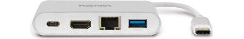 Hamlet Docking Station con HDMI 3840 x 2160 Pixel USB-C LAN Bianco HDKC-PD100