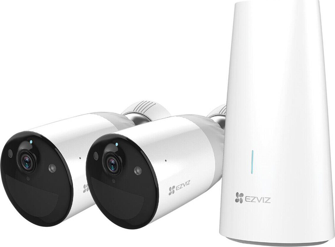 EZVIZ Bc1-B2 Telecamera di Sicurezza Ip a Batteria - Kit 2 Cam + Base CS-BC1-B2
