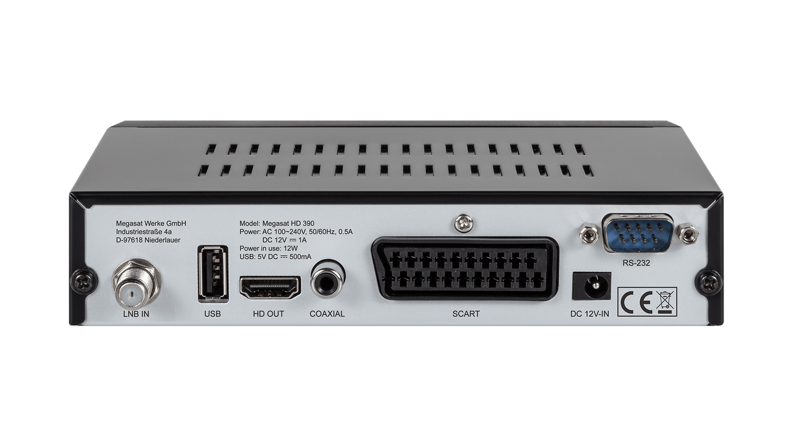 Megasat HD 390 - Cavo - Full HD - DVB-SDVB-S2 - 576i1080p - 43169 - MP3 (0201125