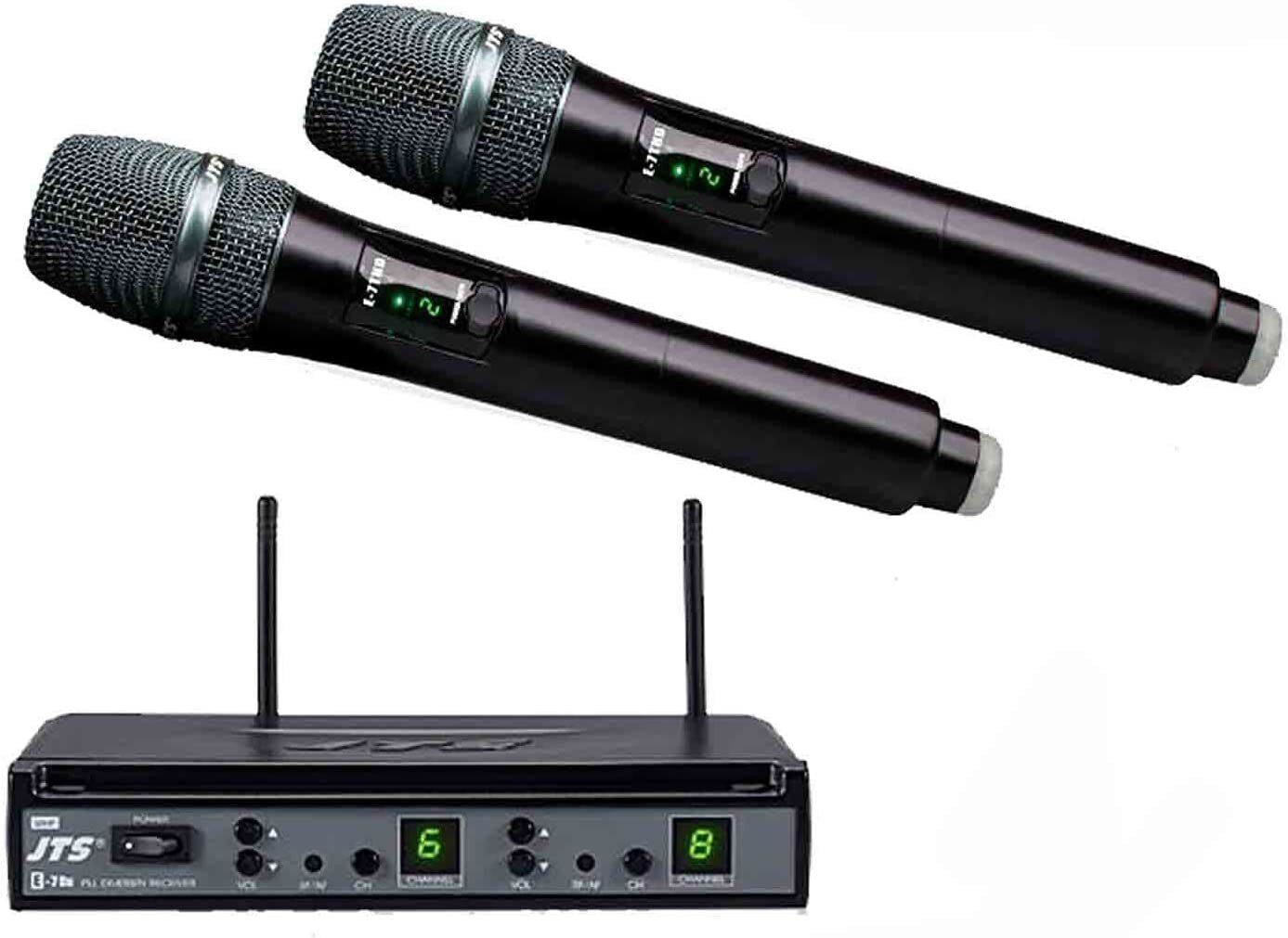 JTS E7-DU E7-THD Doppio Radiomicrofono Pro Palmare Gelato UHF 16 Canali NUOVO