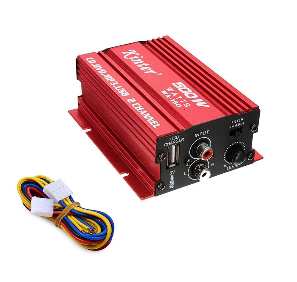 Mini amplificatore 2 ch stereo 2 canali auto 500 w usb sd mp3 fm ma-150