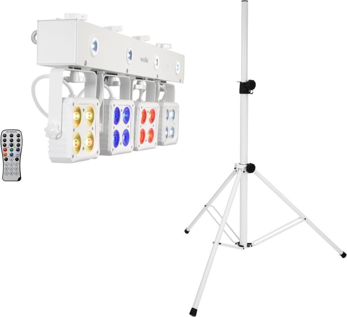 EUROLITE Set LED KLS-180 bianco  supporto per altoparlante BS-2 EU bianco (20000