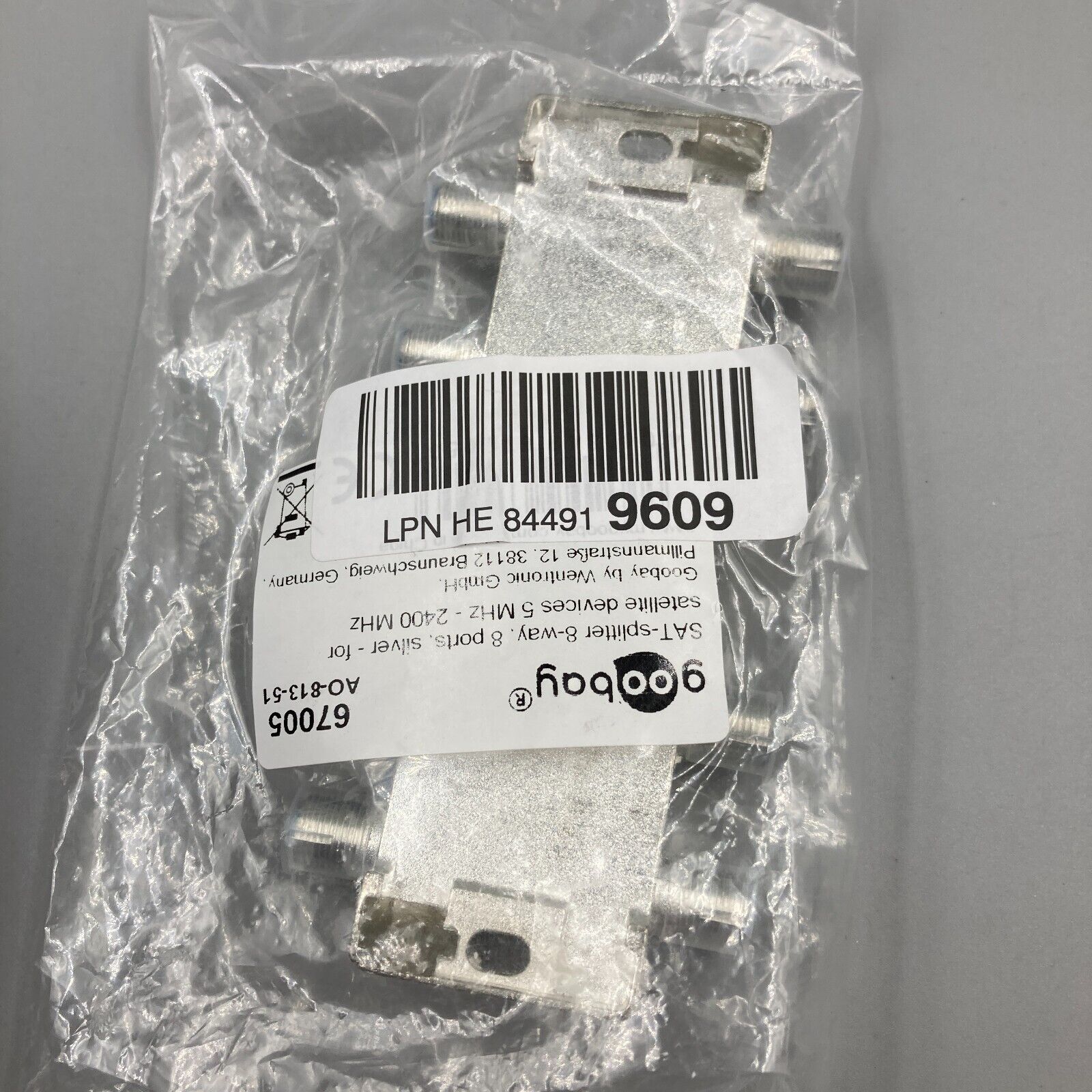 Goobay 67005 SAT-Splitter, 8 vie. 919609