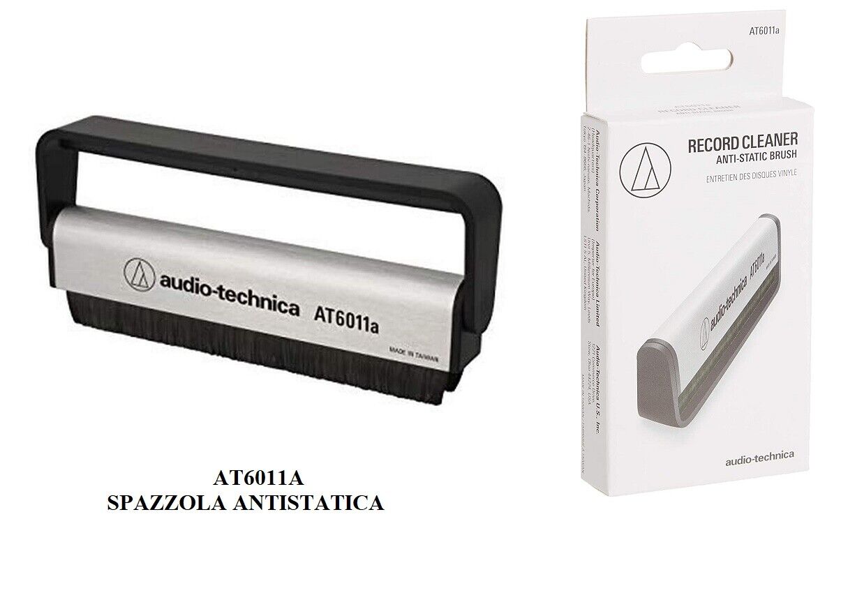 AUDIO TECHNICA AT6011A SPAZZOLA ANTISTATICA fibra carbonio per pulizia DISCHI LP