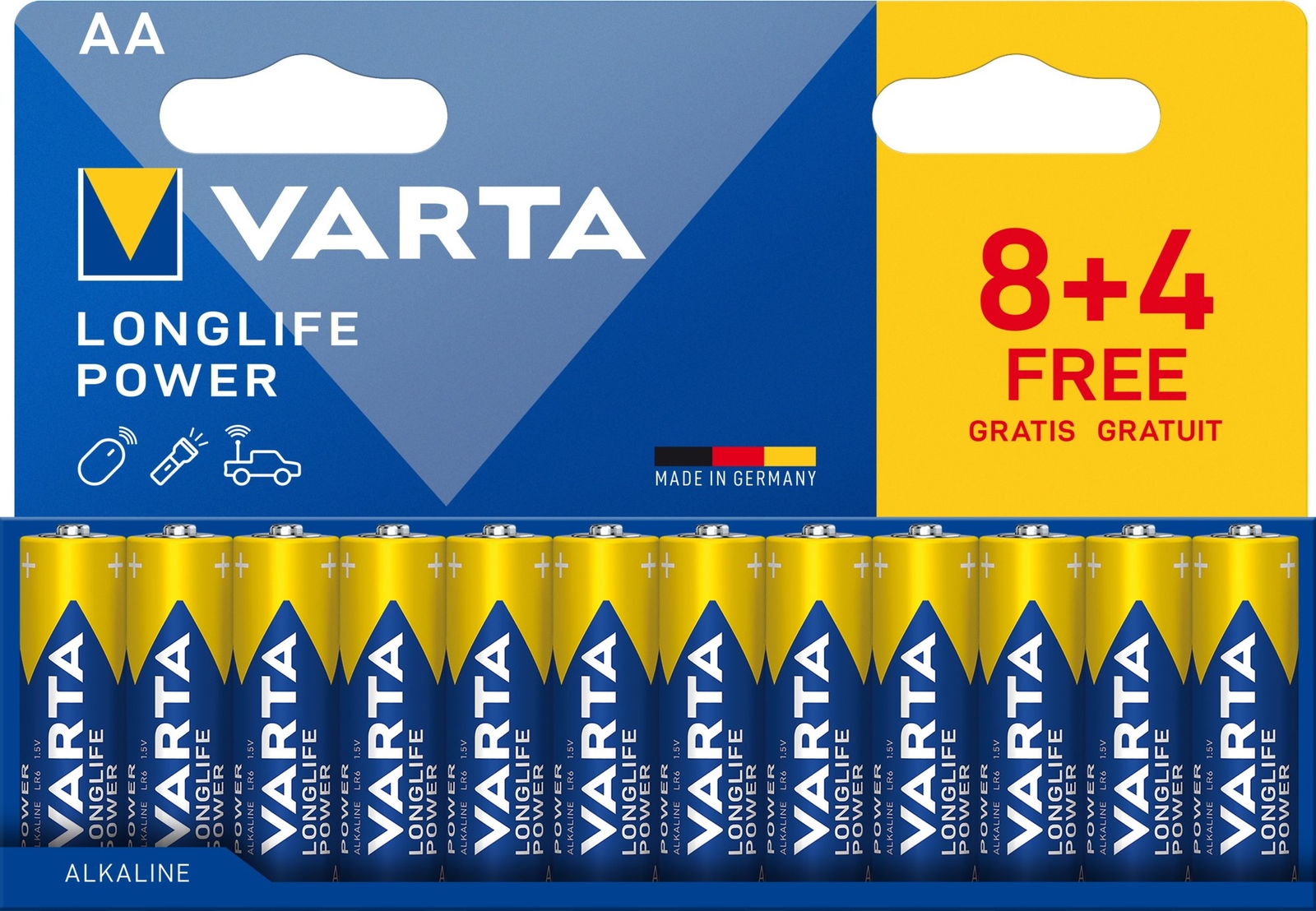 Elettronica - Vari - Confezione 12 Batterie Varta Longlife Power Stilo Aa