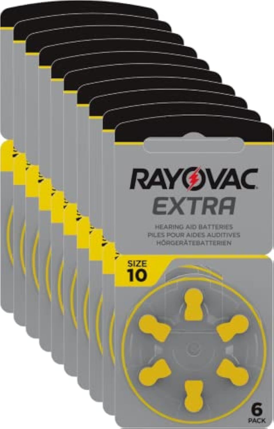 Rayovac Zinc Air 10 / PR70 Extra Advanced Batterie Acustiche Zinco Aria Forma...