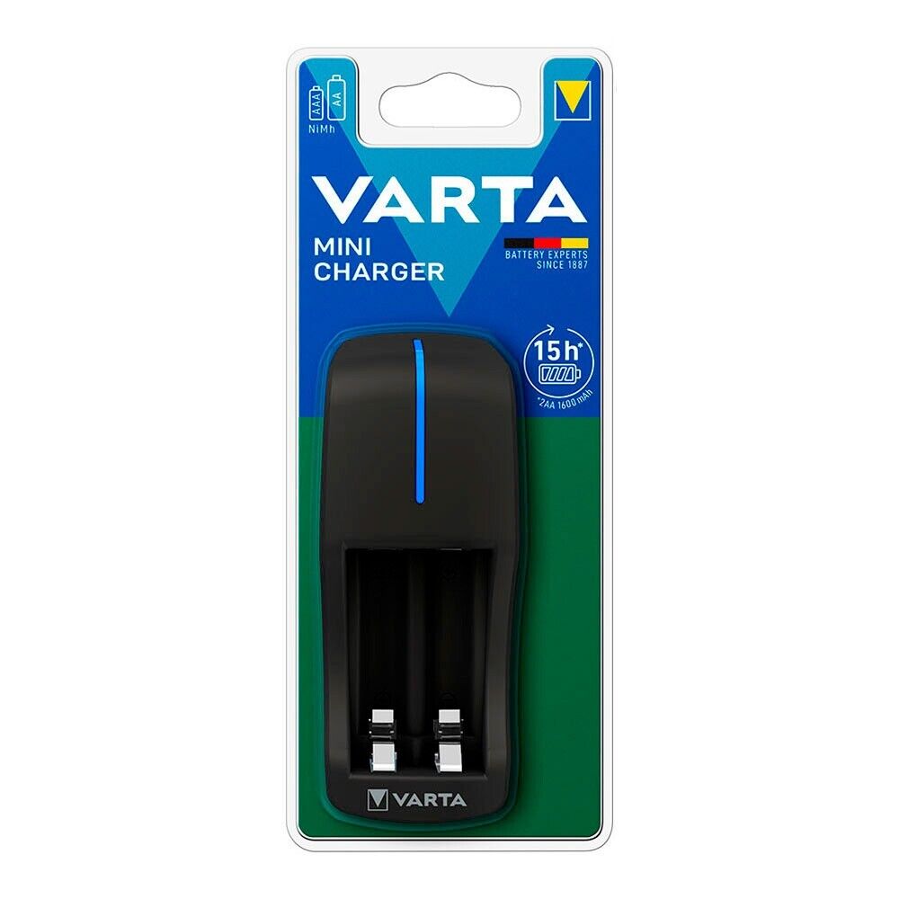 CARICA BATTERIE MINI "VARTA" X 2 BATTERIE AA/AAA STILO E MINI STILO (NON INCLUSE