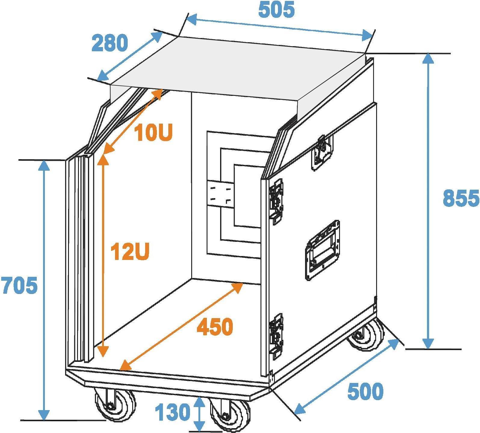 1436168 ROADINGER Spezial-Kombi-Case LS5 Laptop-Rack, 12HE (3011000L)