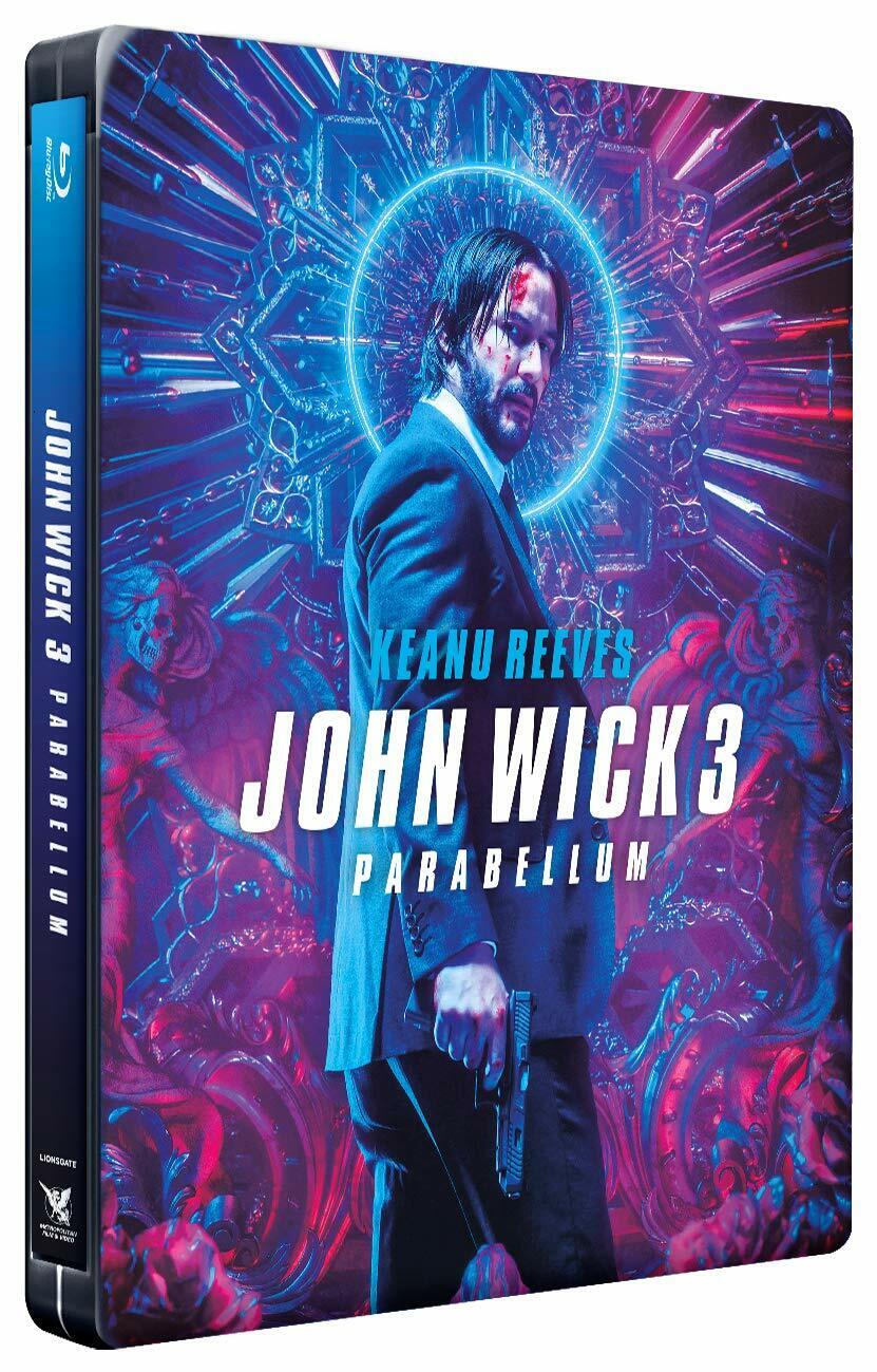 Steelbook JOHN WICK 3 Parabellum (BLU-RAY) Keanu Reeves, Audio Inglese, Francese