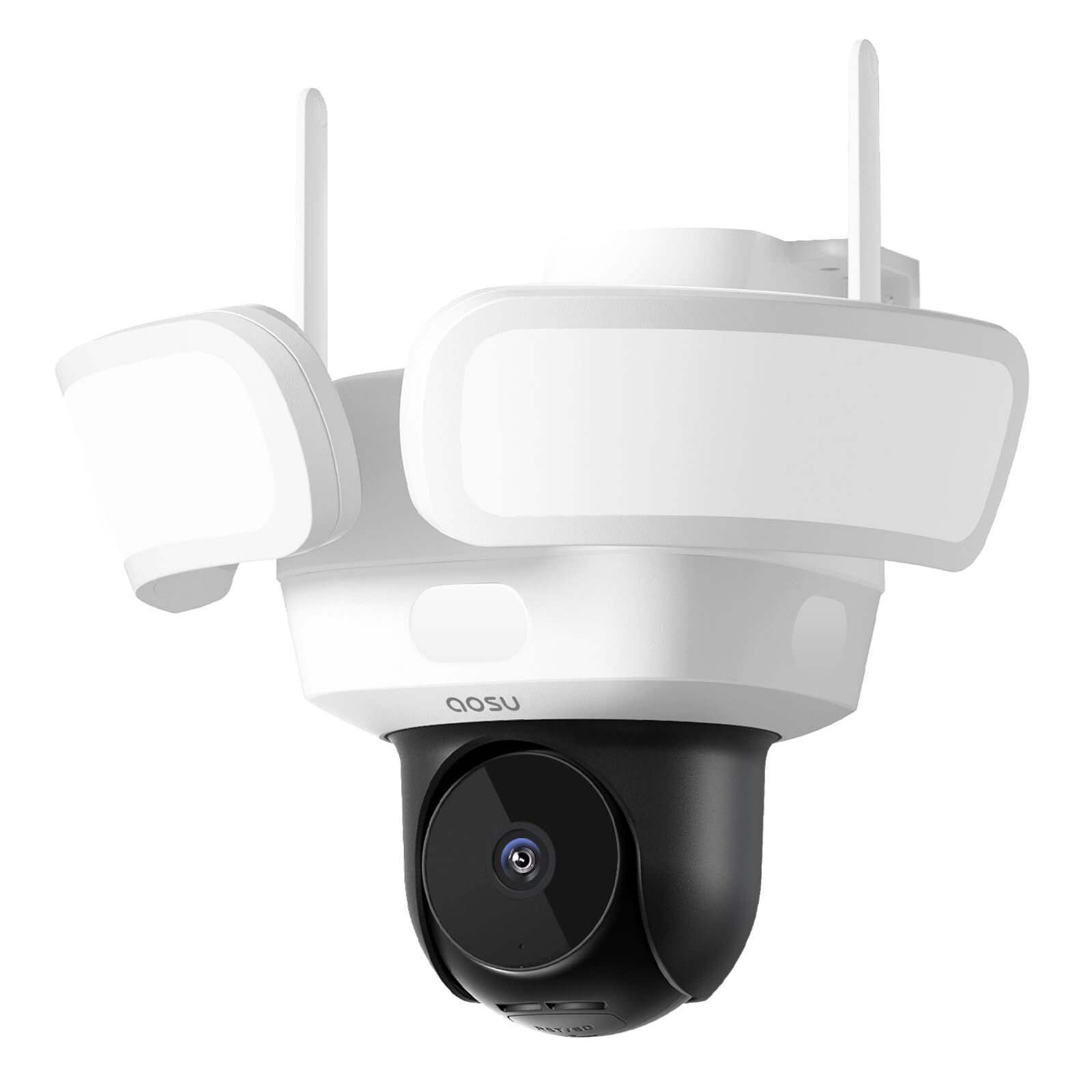 AOSU Telecamera WiFi Esterno con Fili - 3K 5MP Floodlight Cam Pro 360 Gradi C...