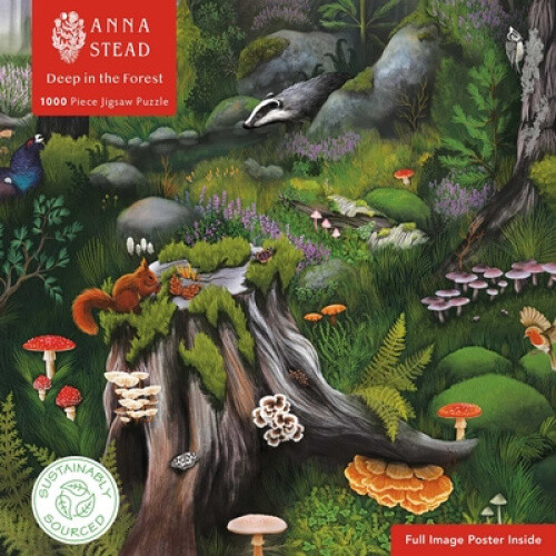 Adult Sustainable Jigsaw Puzzle Anna Stead: Deep in the Forest: 1000-pieces.