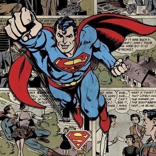 Dc Comics: Pyramid - Superman: Pyramid - Burst (Stampa Su Tela 40X40 Cm) -