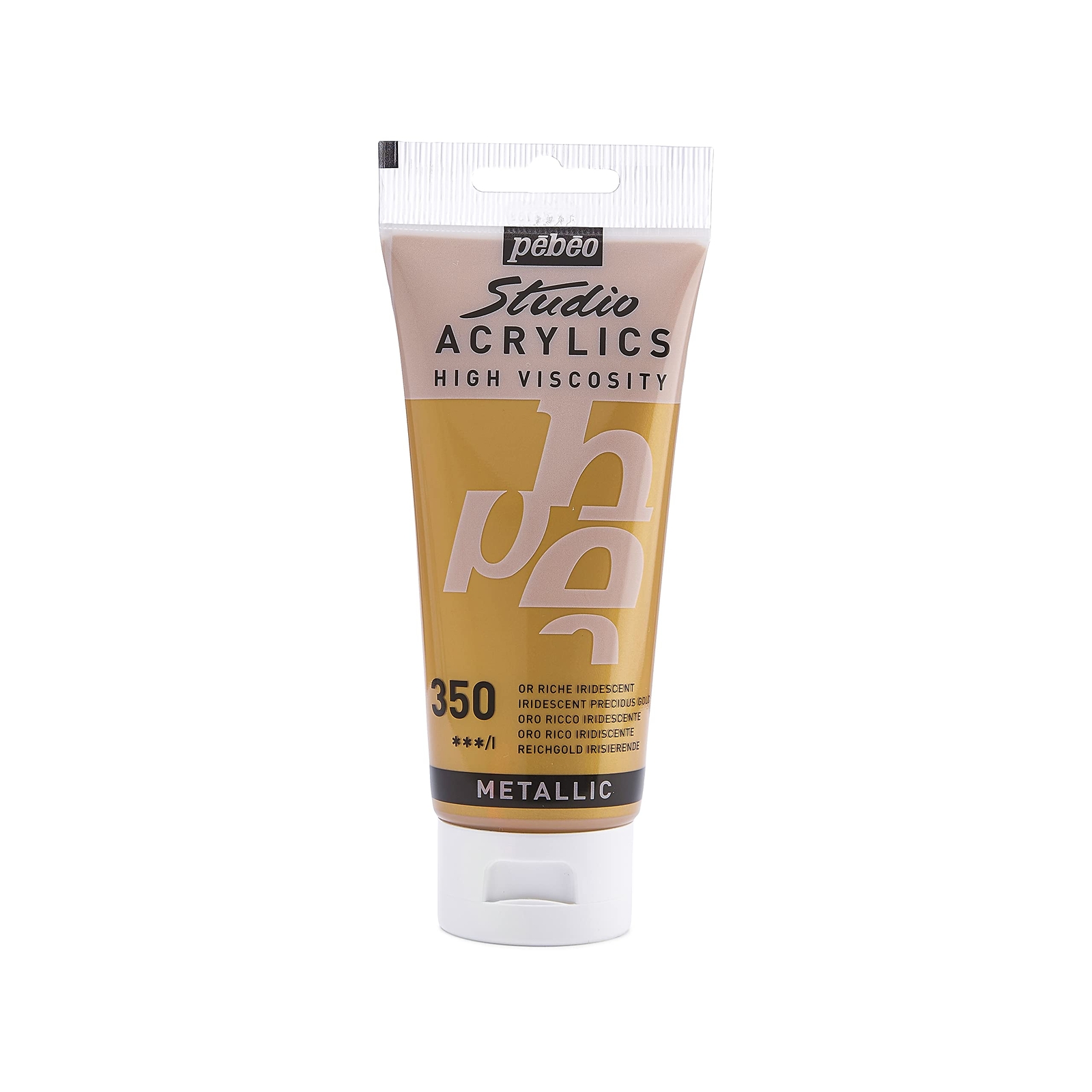PEBEO Studio Acrylics Fine 832-350 Vernice acrilica Oro ricco 100 ml Confezio...
