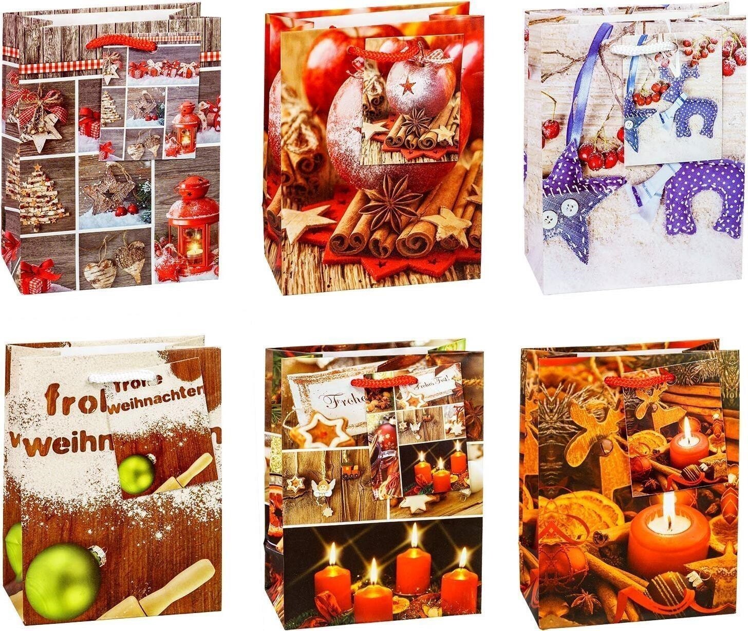TSI: 87026 Gift Bags Christmas No 6, Pack Of 12, Size: Small (5,5 X 4 X 2,5 Inch