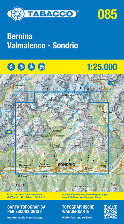 Bernina - Val Malenco - Sondrio. Carta Topografica In Scala 1:25.000, Antistrapp