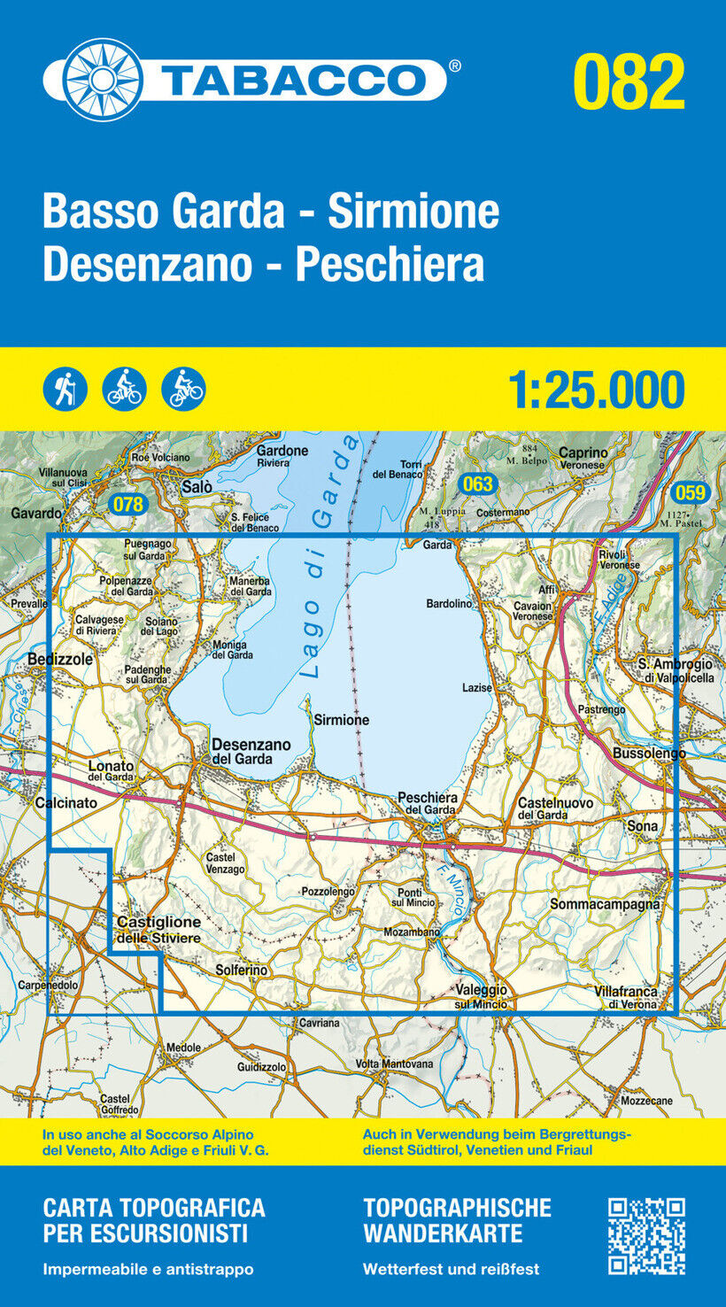 BASSO GARDA, SIRMIONE, DESENZANO, PESCHIERA. CARTA TOPOGRAFICA IN SCALA