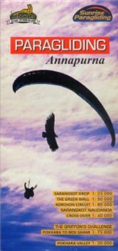 Paragliding Annapurna map, Pokhara Valley 1:50,000 Book NUOVO