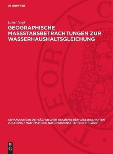 Ernst Neef Geographische Massstabsbetrachtungen Zur Wasserhau (Copertina rigida)