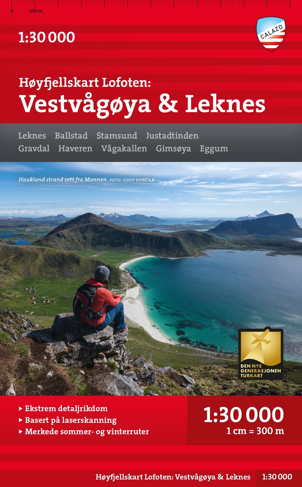 Lofoten: Vestvågøya - Leknes - Høyfjellskart (Map) High alpine map