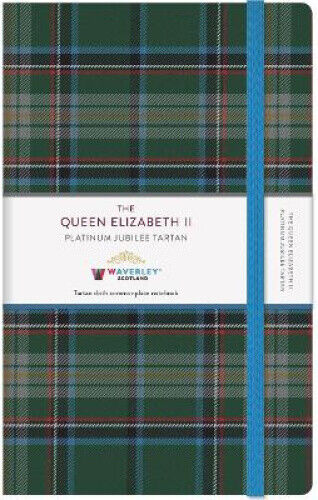 The Queen Elizabeth II Platinum Platinum Jubilee Tartan Cloth Large Notebook: