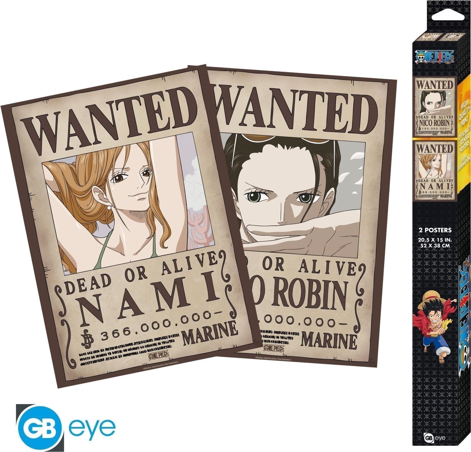 One Piece - Set 2 Posters Chibi 52X38 - Nami & Robin -