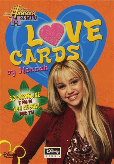 - Love cards. Hannah Montana. Con adesivi.