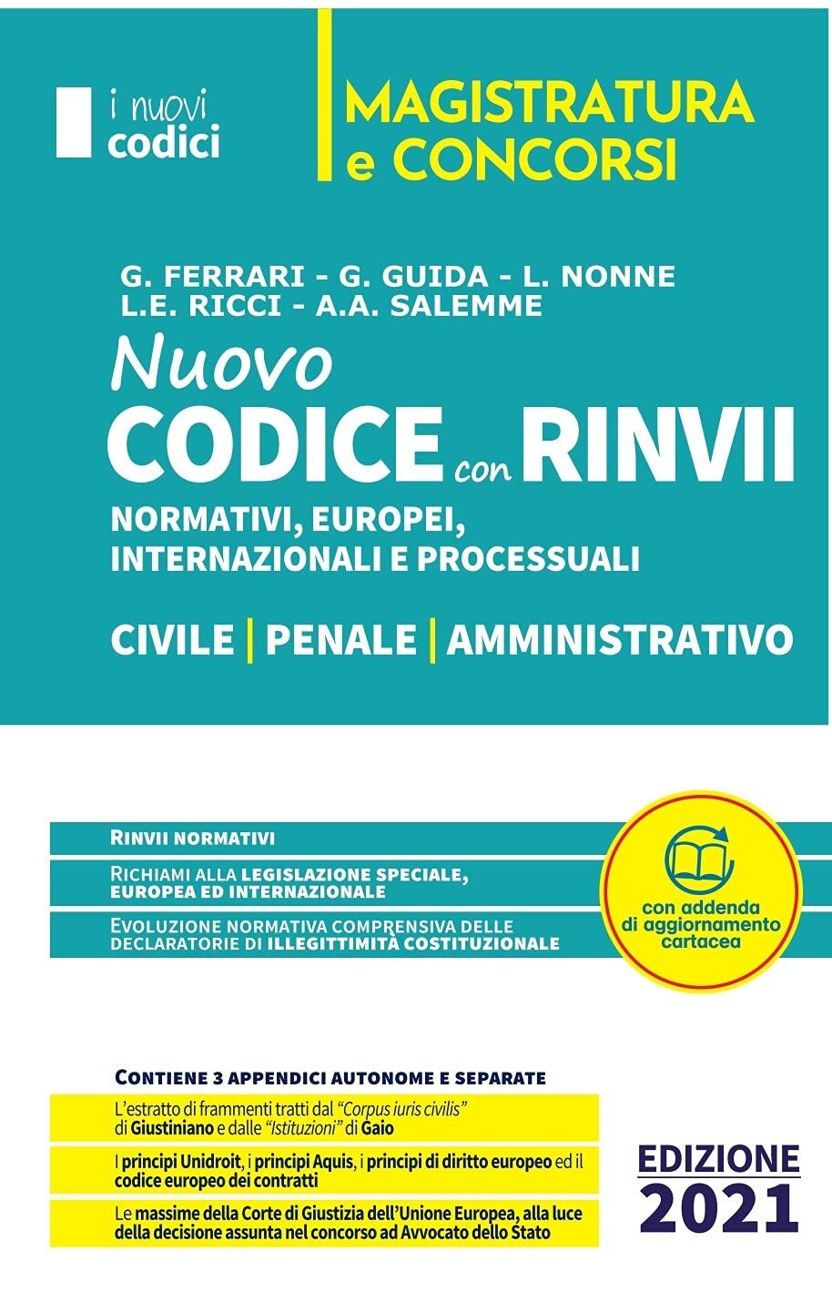 9788833583785 Codici Magistratura Codice dei rinvii Civile, Pena...strativo 2021