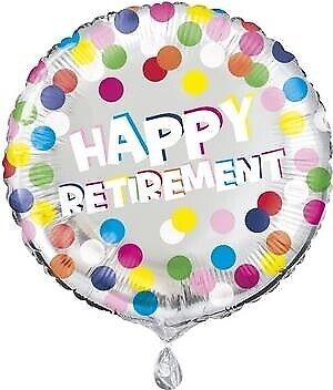 Unique Party: 18"Pkg Clrfl Dot Retrmt Fl Bln -