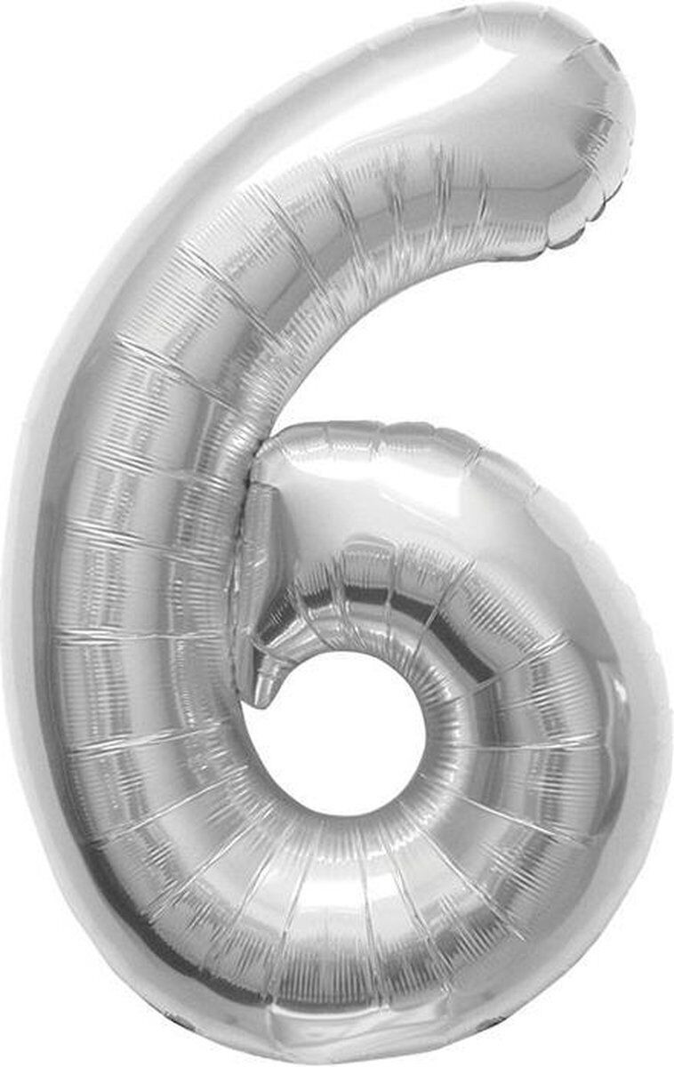 Northstar Balloons: Pallone 16/40Cm 16" Numero 6 - Argento -