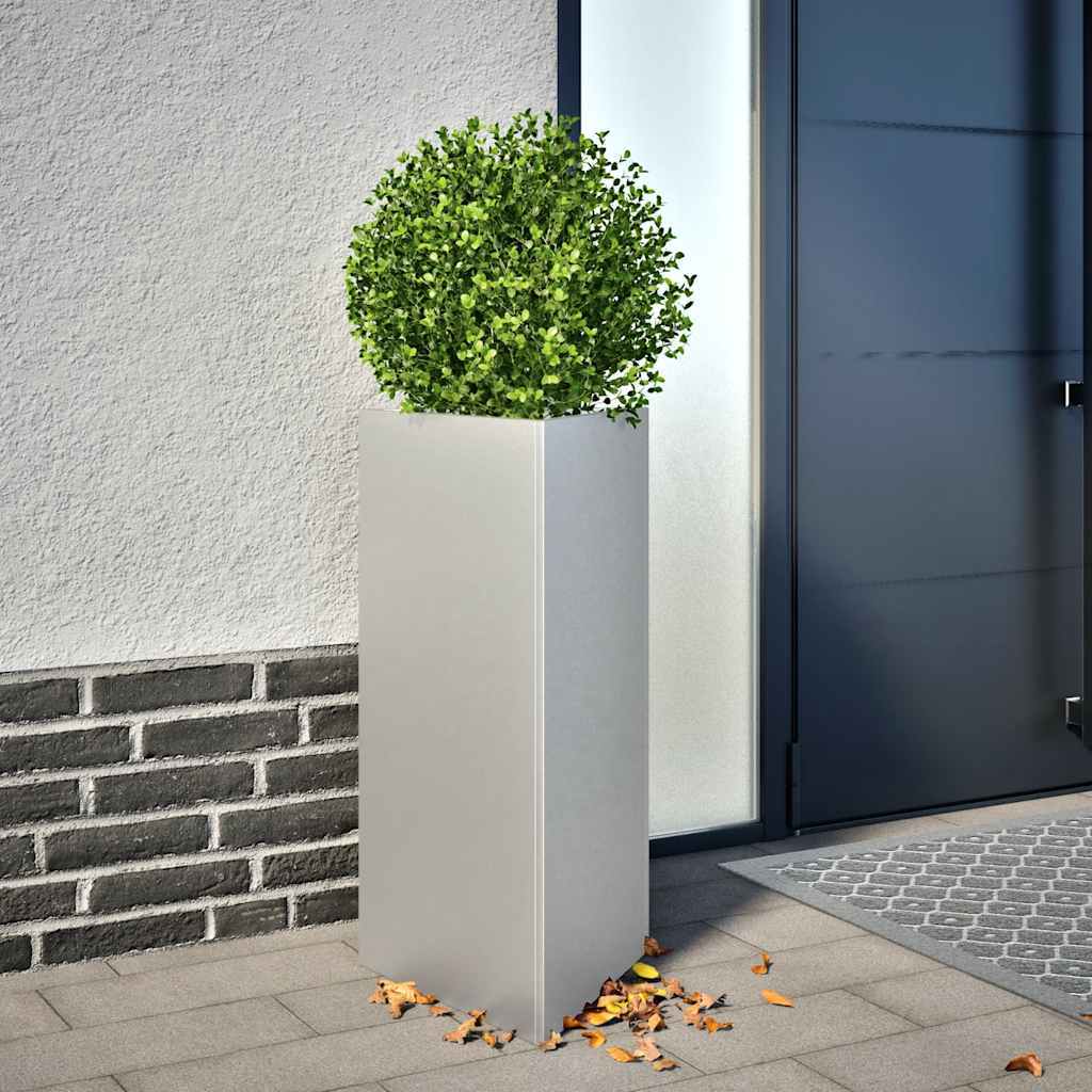 1436173 Fioriera da Giardino Triangolare 40x40x75 cm Acciaio Zincato