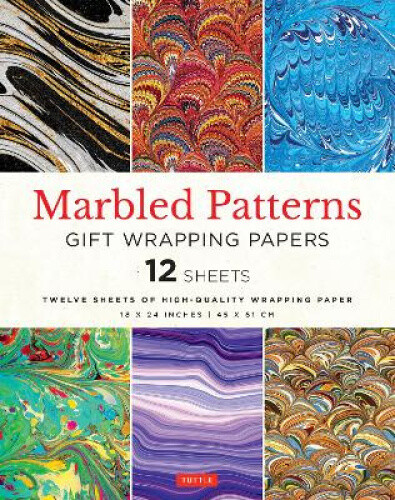 Marbled Patterns Gift Wrapping Papers - 12 Sheets: 18 X 24 Inch (45 X 61 CM)