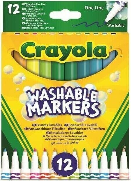 Crayola: 12 Pennarelli Punta Fine Super Lavabili -