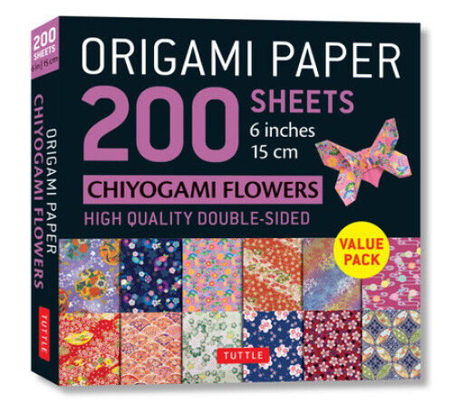 Origami Paper 200 sheets Chiyogami Flowers 6" (15 cm): Tuttle Origami Paper: